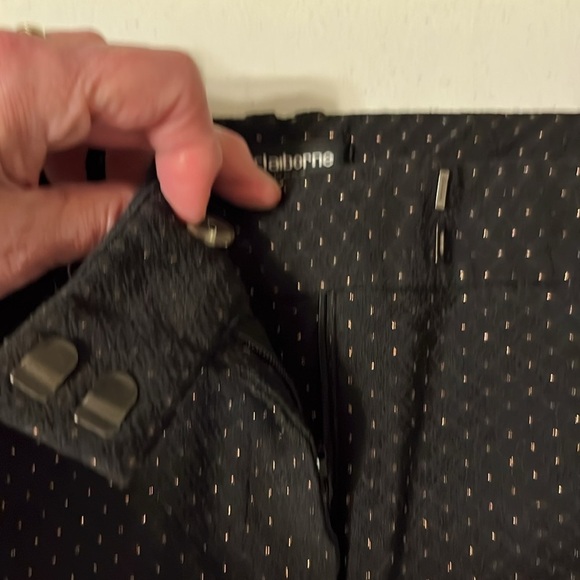 Lis Claiborne Black Polka Dot pants. Sz 10p - Picture 3 of 5
